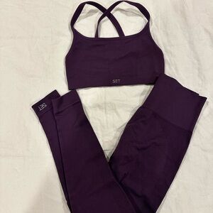 Purple Sports Bra and Leggings Set